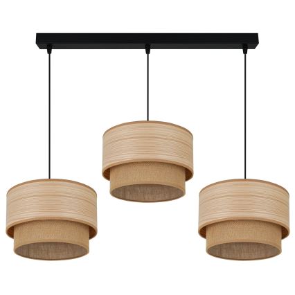Brilagi - Luster na sajli MONTANA BOHO 3xE27/15W/230V braon/crna