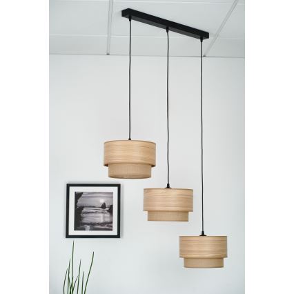 Brilagi - Luster na sajli MONTANA BOHO 3xE27/15W/230V braon/crna