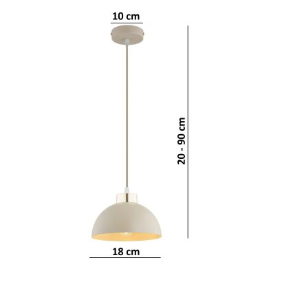 Brilagi - Luster na sajli MOON 1xE27/60W/230V prečnik 18 cm bež/zlatna