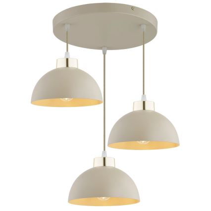 Brilagi - Luster na sajli MOON 3xE27/60W/230V bež/zlatan