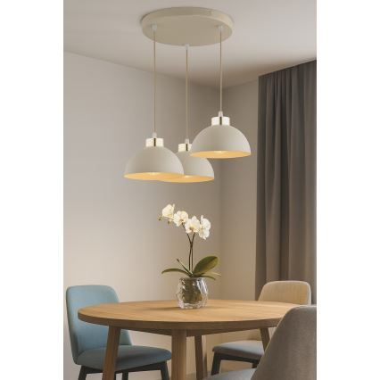 Brilagi - Luster na sajli MOON 3xE27/60W/230V bež/zlatan
