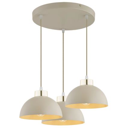 Brilagi - Luster na sajli MOON 3xE27/60W/230V bež/zlatan