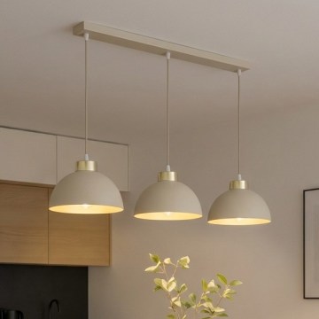 Brilagi - Luster na sajli MOON 3xE27/60W/230V bež/zlatna