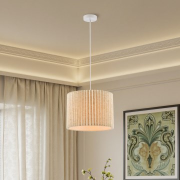 Brilagi - Luster na sajli NORDIC WAVE 1xE27/15W/230V prečnik 32 cm lan/bela