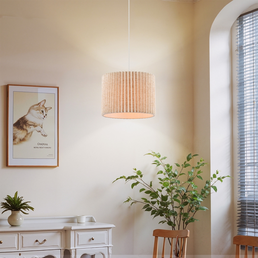 Brilagi - Luster na sajli NORDIC WAVE 1xE27/15W/230V prečnik 32 cm lan/bela