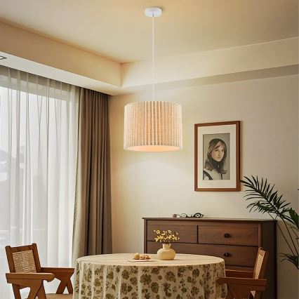 Brilagi - Luster na sajli NORDIC WAVE 1xE27/15W/230V prečnik 32 cm lan/bela