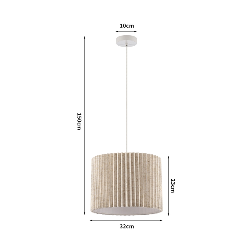 Brilagi - Luster na sajli NORDIC WAVE 1xE27/15W/230V prečnik 32 cm lan/bela