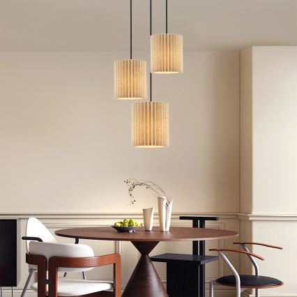 Brilagi - Luster na sajli NORDIC WAVE 3xE27/15W/230V prečnik 38 cm lan/crna