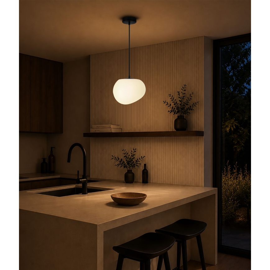 BRILAGI - Luster na sajli PEBBLES 1xE27/40W/230V prečnik 20 cm crna