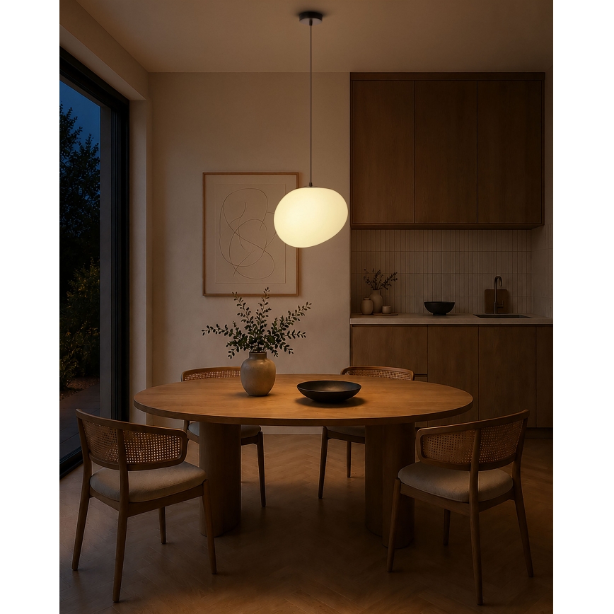 BRILAGI - Luster na sajli PEBBLES 1xE27/40W/230V prečnik 30 cm crna