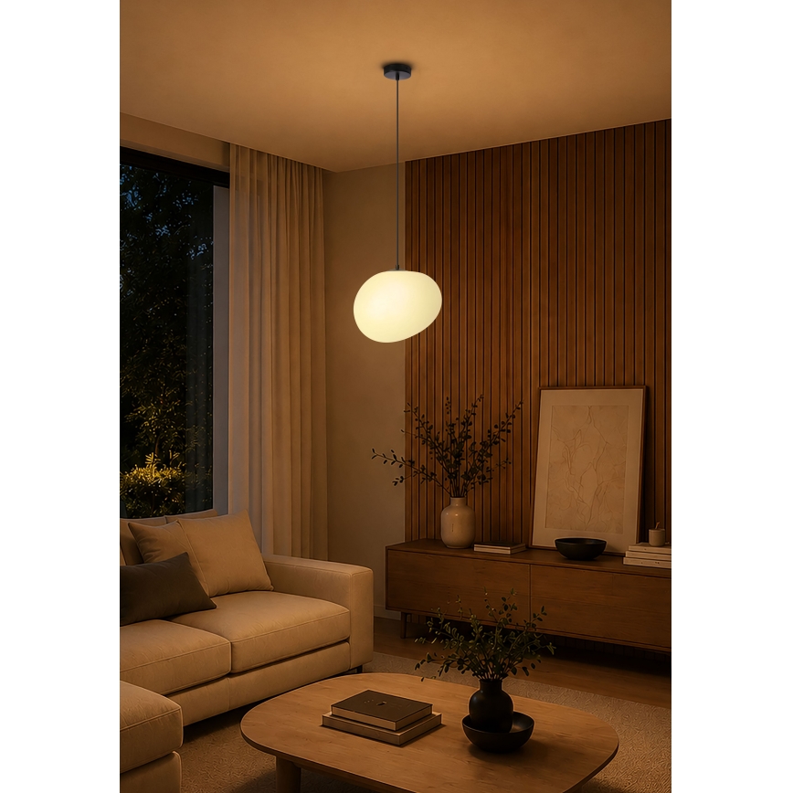 BRILAGI - Luster na sajli PEBBLES 1xE27/40W/230V prečnik 30 cm crna