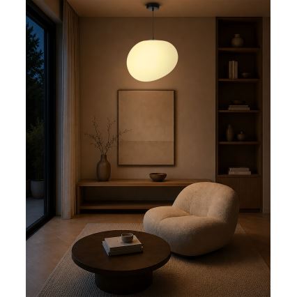 BRILAGI - Luster na sajli PEBBLES 1xE27/40W/230V prečnik 40 cm crna