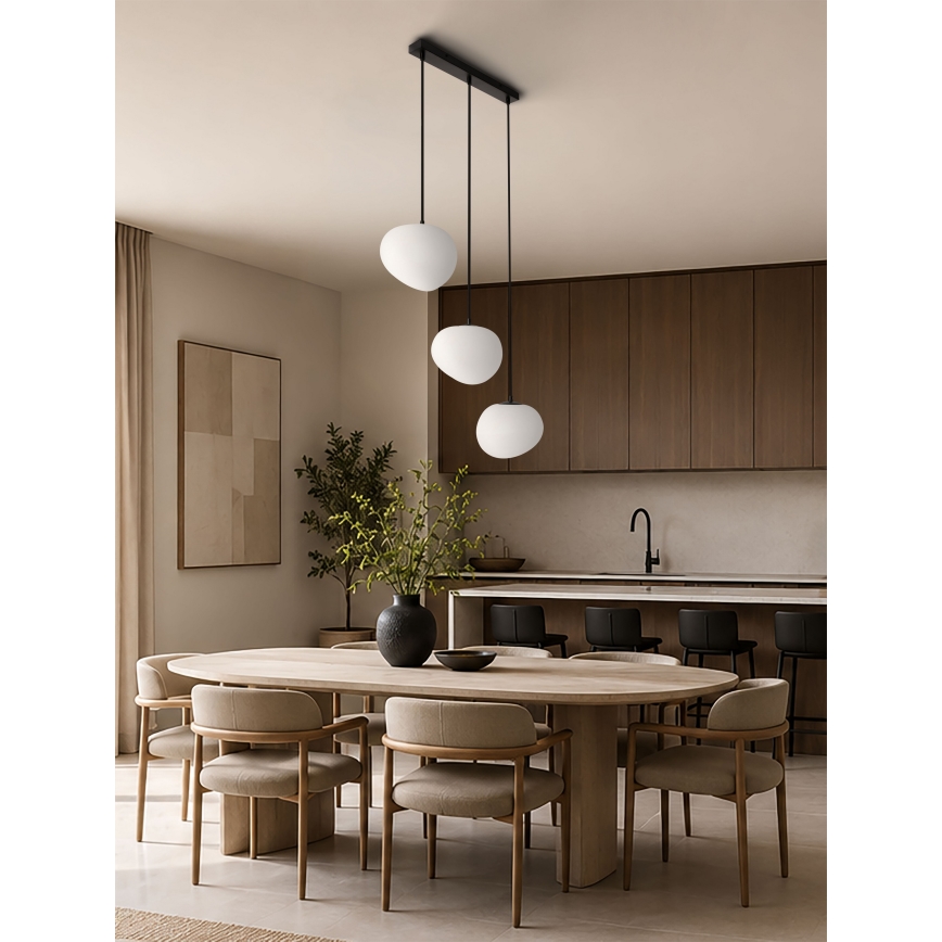 BRILAGI - Luster na sajli PEBBLES 3xE27/40W/230V crna