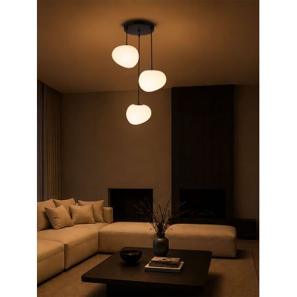 BRILAGI - Luster na sajli PEBBLES 3xE27/40W/230V prečnik 42 cm crna