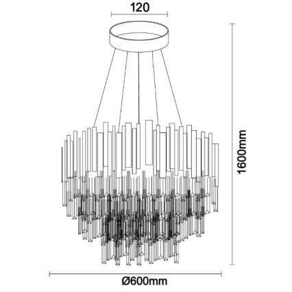 Brilagi - Luster na sajli PLAZA 9xE14/40W/230V Ø 60 cm