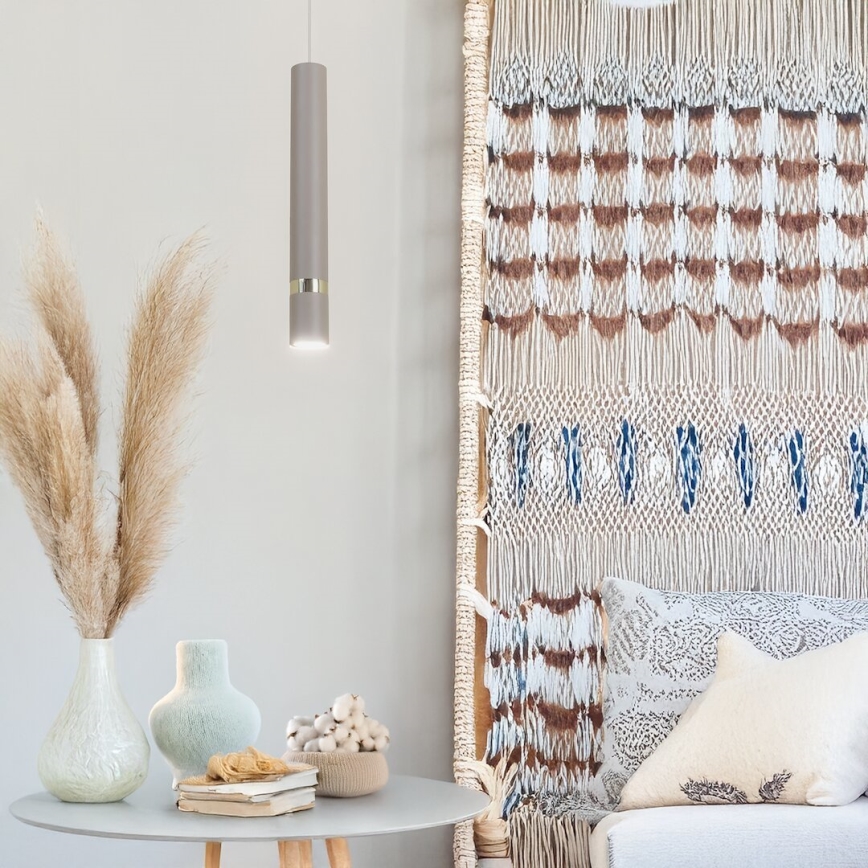 Brilagi - Luster na sajli POKER 1xGU10/25W/230V bež/zlatna