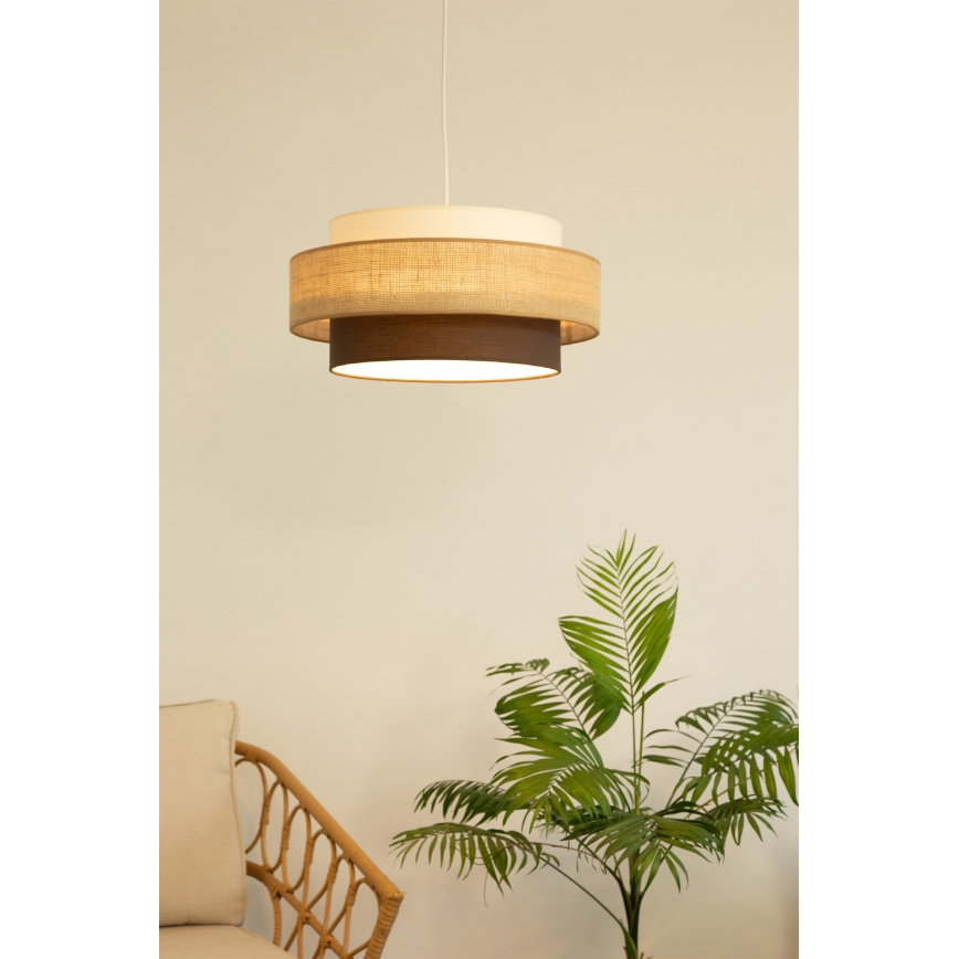 Brilagi - Luster na sajli RESNA 1xE27/60W/230V Ø 40 cm bež/crna