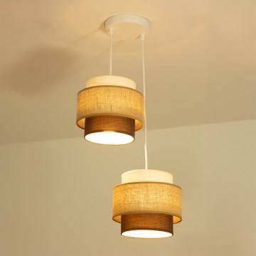 Brilagi - Luster na sajli RESNA 2xE27/60W/230V prečnik 30 cm bež/crna