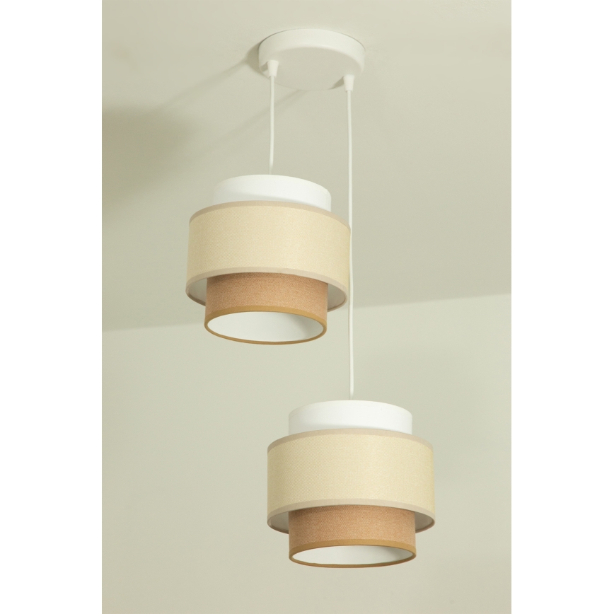 Brilagi - Luster na sajli RESNA 2xE27/60W/230V prečnik 30 cm krem/bež