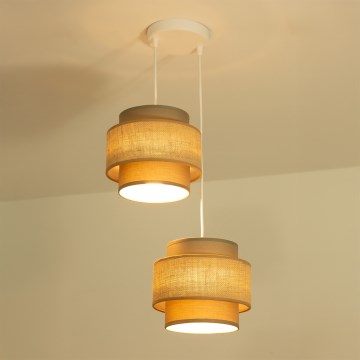 Brilagi - Luster na sajli RESNA 2xE27/60W/230V prečnik 30 cm, smeđa/bež