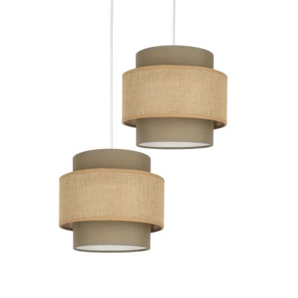 Brilagi - Luster na sajli RESNA 2xE27/60W/230V prečnik 30 cm, smeđa/bež