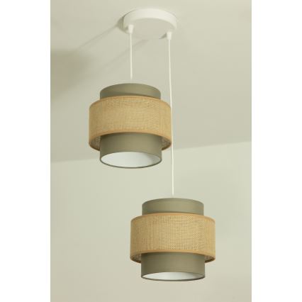 Brilagi - Luster na sajli RESNA 2xE27/60W/230V prečnik 30 cm, smeđa/bež