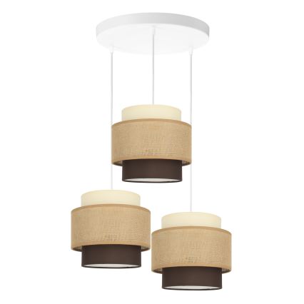 Brilagi - Luster na sajli RESNA 3xE27/60W/230V prečnik 45 cm bež/crna