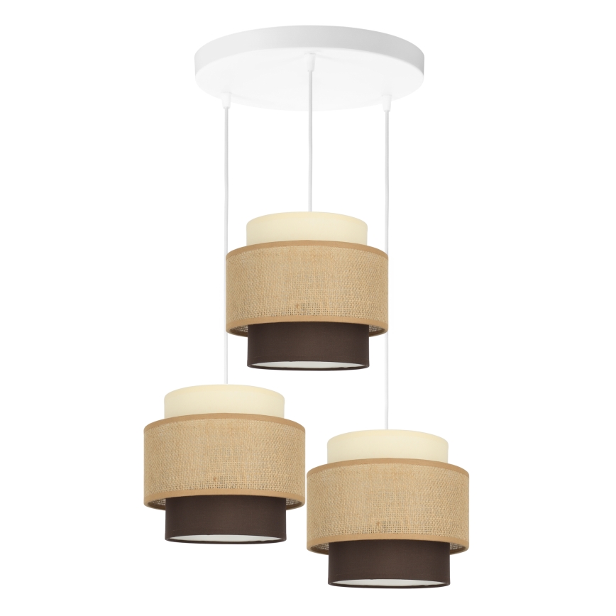 Brilagi - Luster na sajli RESNA 3xE27/60W/230V prečnik 45 cm bež/crna