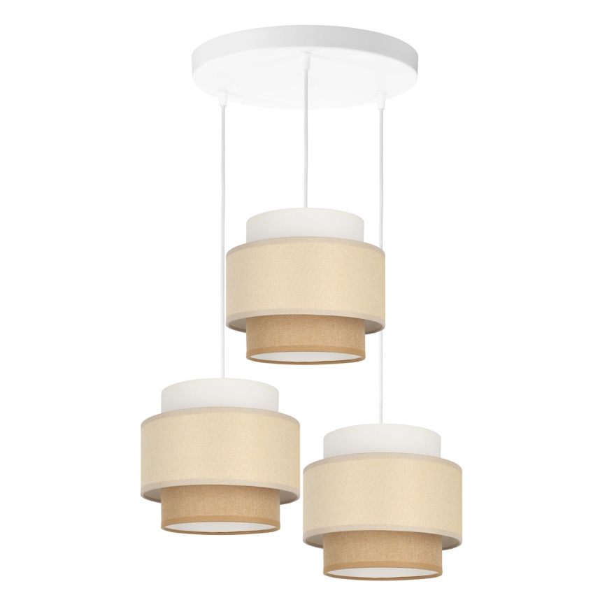 Brilagi - Luster na sajli RESNA 3xE27/60W/230V prečnik 45 cm krem/bež