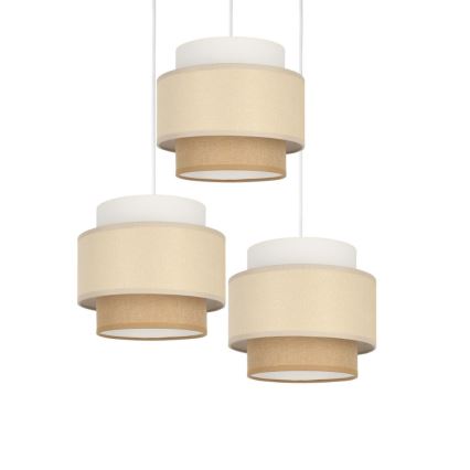Brilagi - Luster na sajli RESNA 3xE27/60W/230V prečnik 45 cm krem/bež