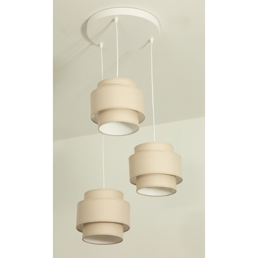 Brilagi - Luster na sajli RESNA 3xE27/60W/230V prečnika 45 cm bež