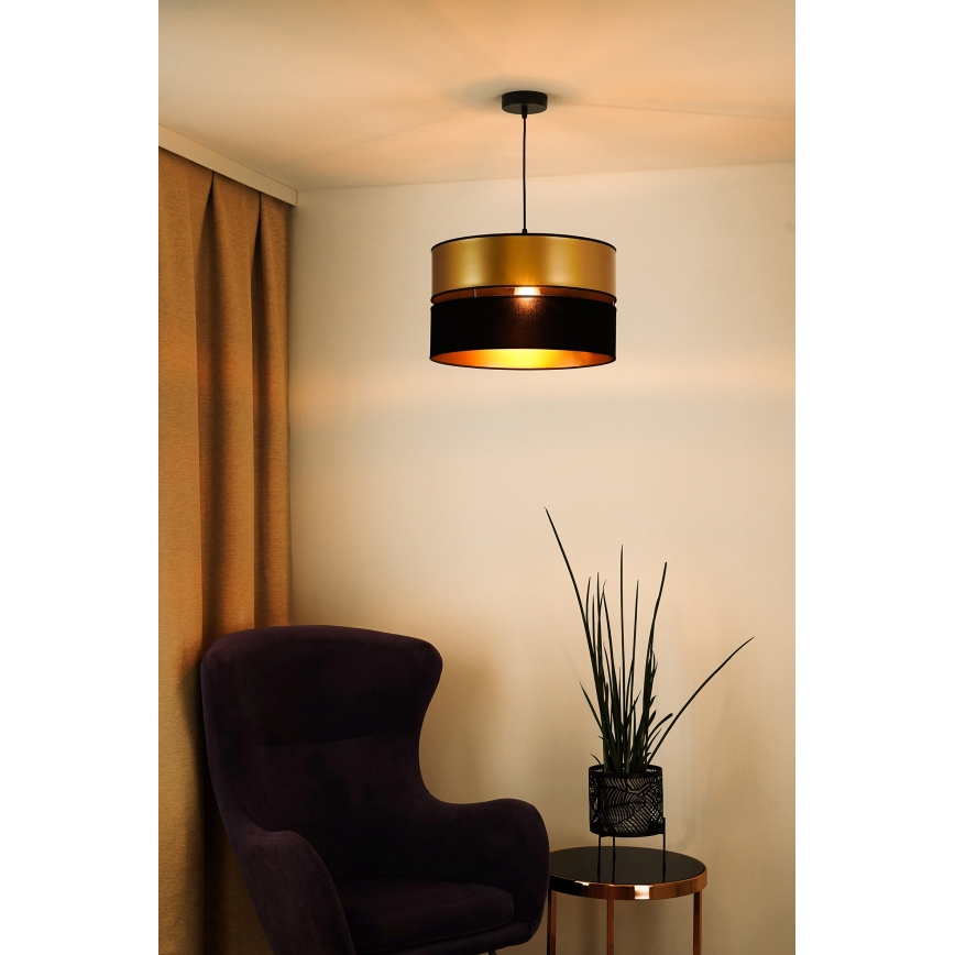 Brilagi - Luster na sajli ROYAL 1xE27/15W/230V, prečnik 40 cm, crna/zlatna