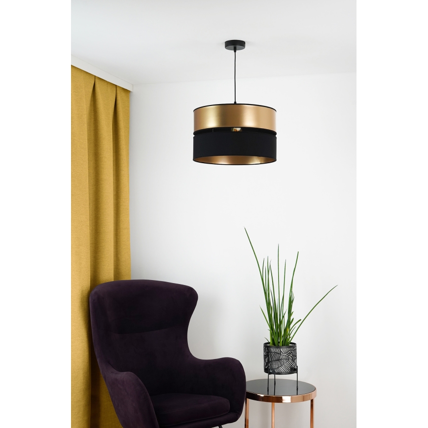 Brilagi - Luster na sajli ROYAL 1xE27/15W/230V, prečnik 40 cm, crna/zlatna