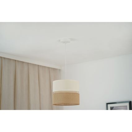 Brilagi - Luster na sajli ROYAL YUTE 1xE27/15W/230V Ø 25 cm bež/krem