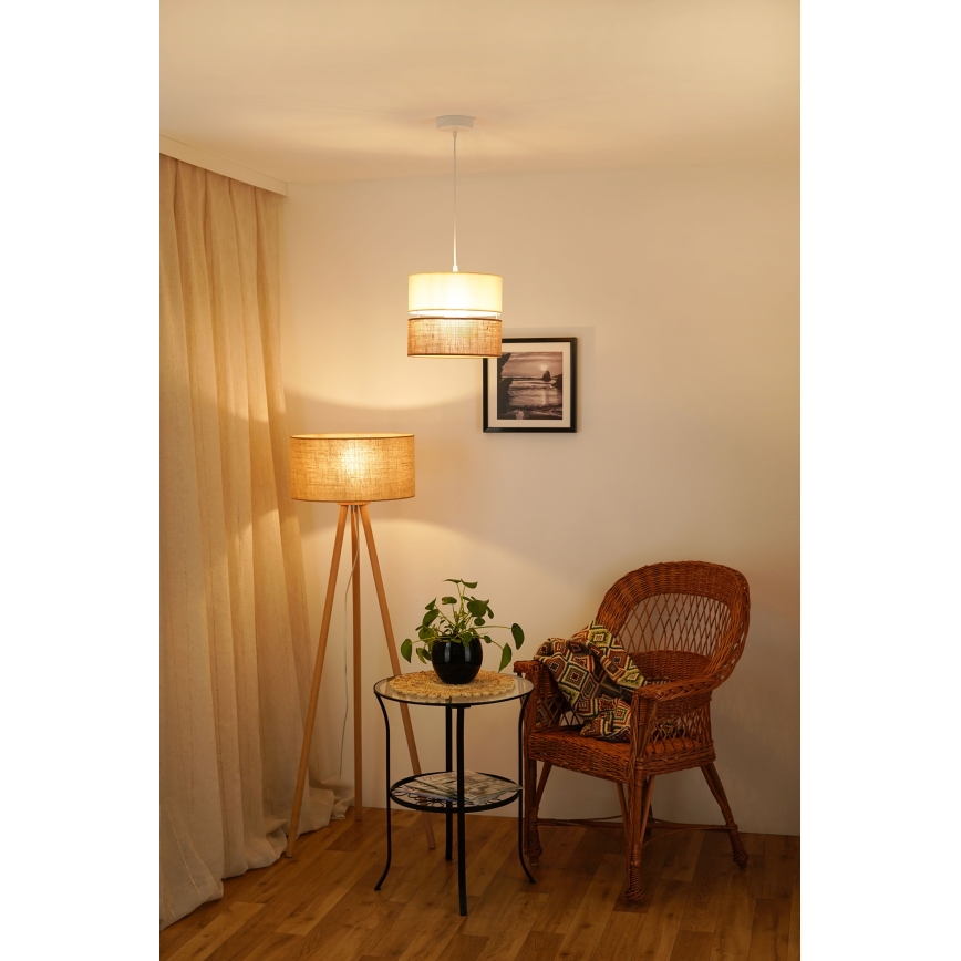 Brilagi - Luster na sajli ROYAL YUTE 1xE27/15W/230V Ø 25 cm bež/krem