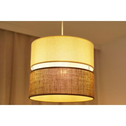 Brilagi - Luster na sajli ROYAL YUTE 1xE27/15W/230V Ø 25 cm bež/krem