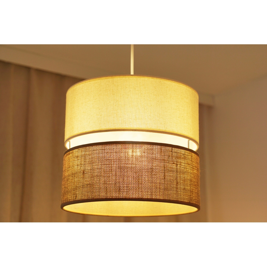 Brilagi - Luster na sajli ROYAL YUTE 1xE27/15W/230V Ø 25 cm bež/krem