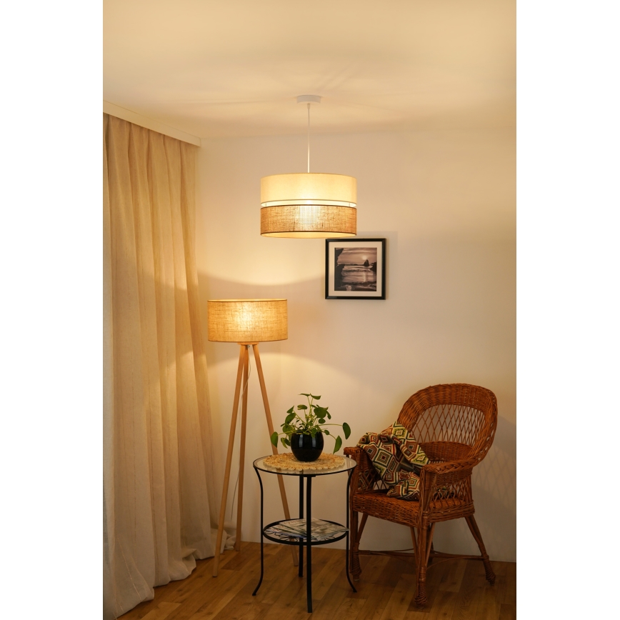 Brilagi - Luster na sajli ROYAL YUTE 1xE27/15W/230V Ø 40 cm bež/krem