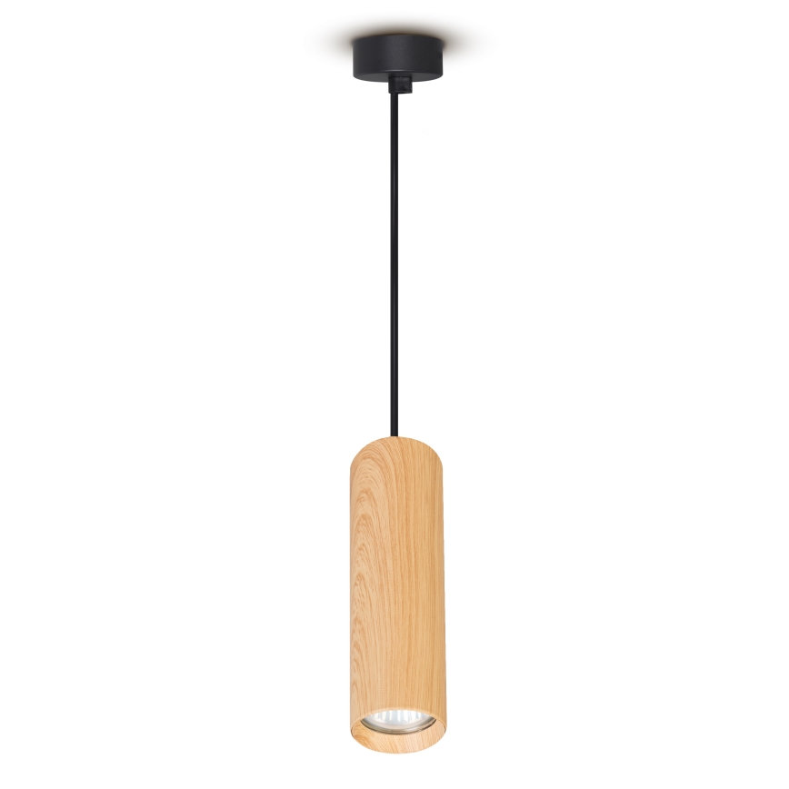 Brilagi - Luster na sajli SELE 1xGU10/30W/230V crna/dekor hrasta