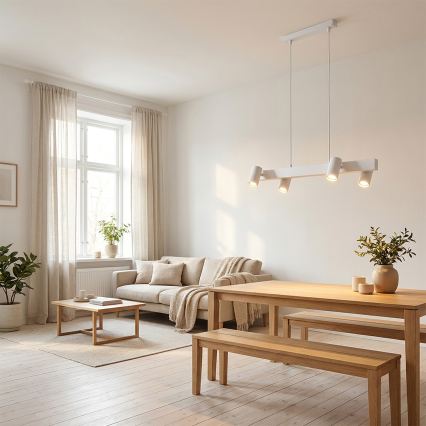 Brilagi - Luster na sajli SELE 4xGU10/30W/230V bela