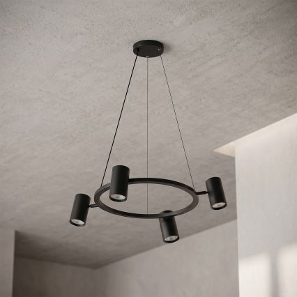 Brilagi - Luster na sajli SELE 4xGU10/30W/230V crne boje