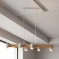Brilagi - Luster na sajli SELE 6xGU10/30W/230V bela/dekor hrasta