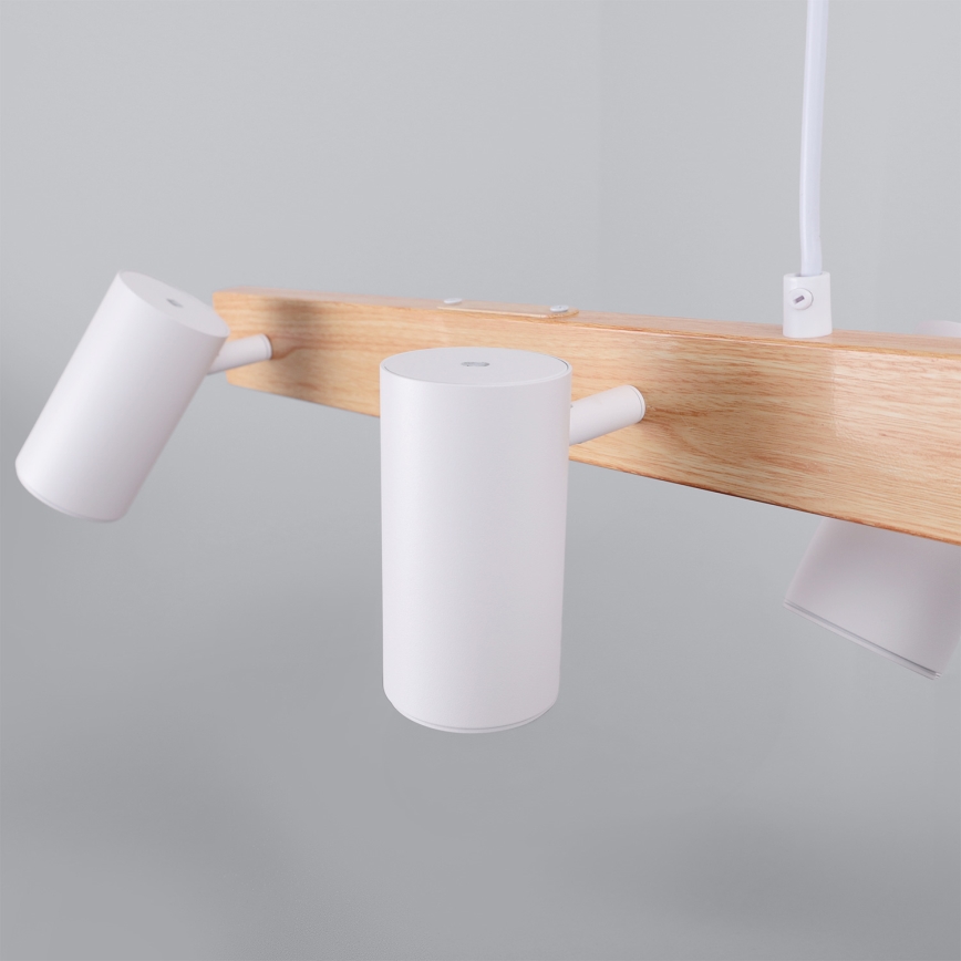 BRILAGI - Luster na sajli SELE 6xGU10/30W/230V bela/dekor hrasta