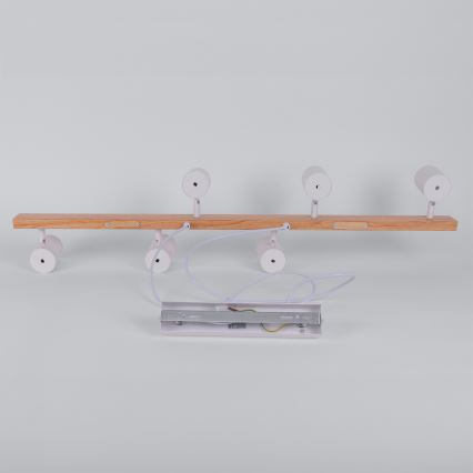 BRILAGI - Luster na sajli SELE 6xGU10/30W/230V bela/dekor hrasta