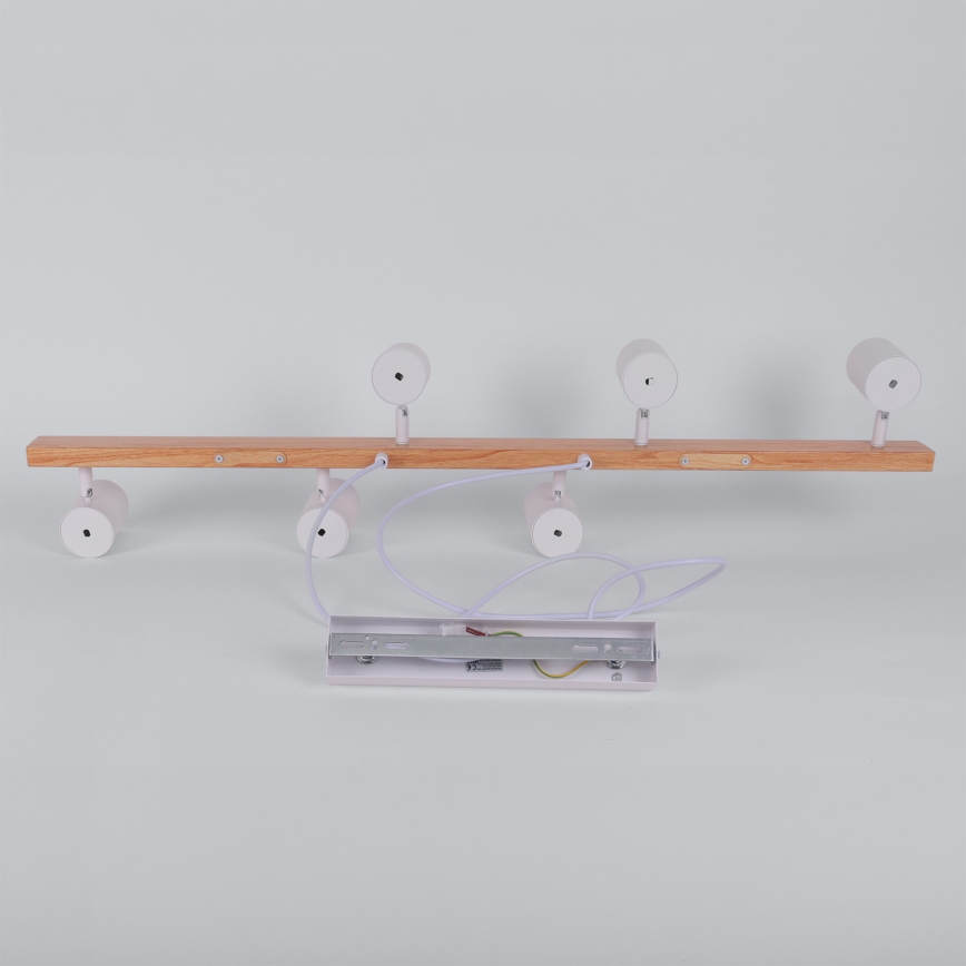 BRILAGI - Luster na sajli SELE 6xGU10/30W/230V bela/dekor hrasta