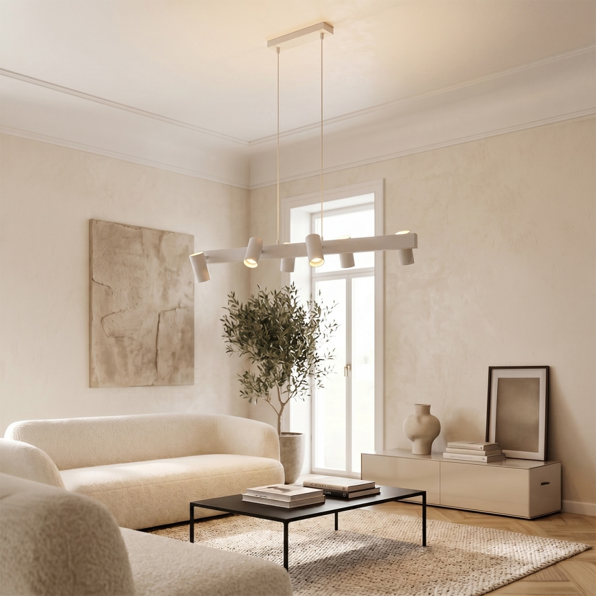 Brilagi - Luster na sajli SELE 6xGU10/30W/230V bela