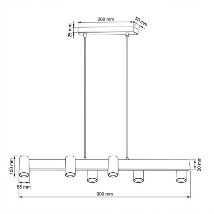 Brilagi - Luster na sajli SELE 6xGU10/30W/230V bež