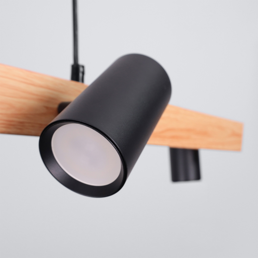 Brilagi - Luster na sajli SELE 6xGU10/30W/230V crna/dekor hrasta