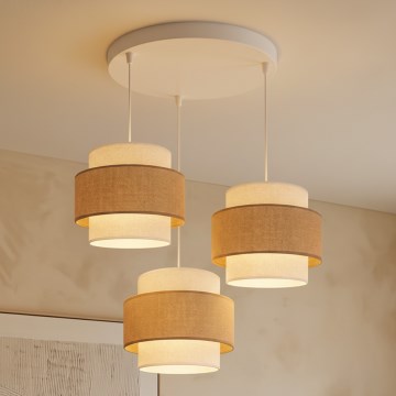 Brilagi - Luster na sajli SPACE 3xE27/60W/230V, prečnik 40 cm, bež/krem
