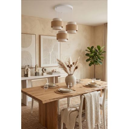 Brilagi - Luster na sajli SPACE 3xE27/60W/230V, prečnik 40 cm, bež/krem